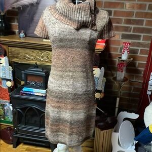 Ronni Nicole Multitone Cowl Neck Sweater Dress